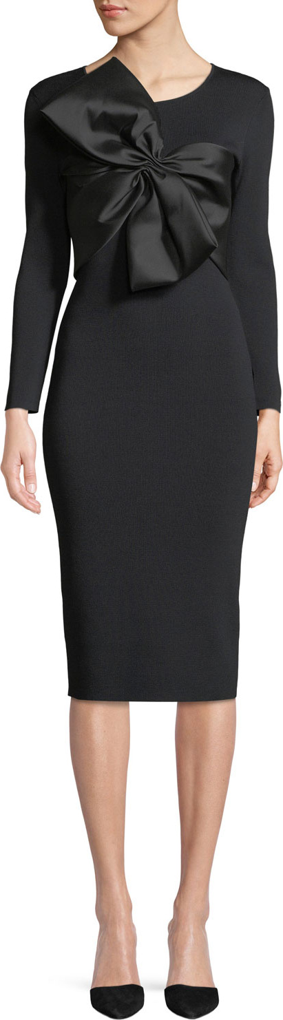 Sachin & Babi Mimi Bodycon Long-Sleeve Bow Cocktail Dress