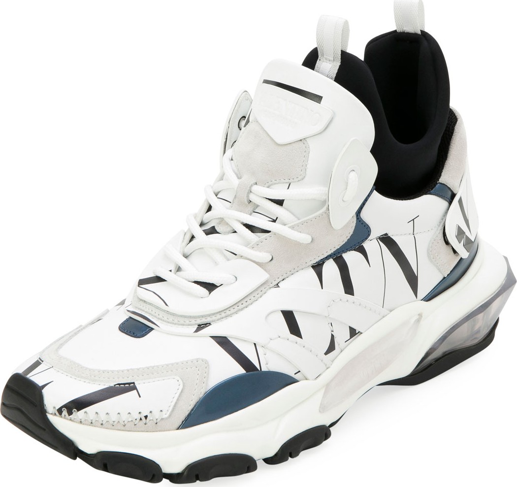 Valentino Men's Bounce High-Top Lace-Up Sneakers Valentino Men's Bounce High-Top Lace-Up Sneakers