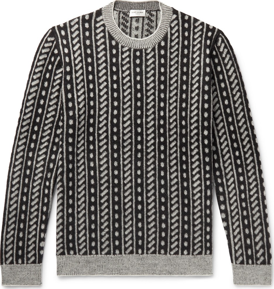Saint Laurent Wool-Blend Jacquard Sweater
