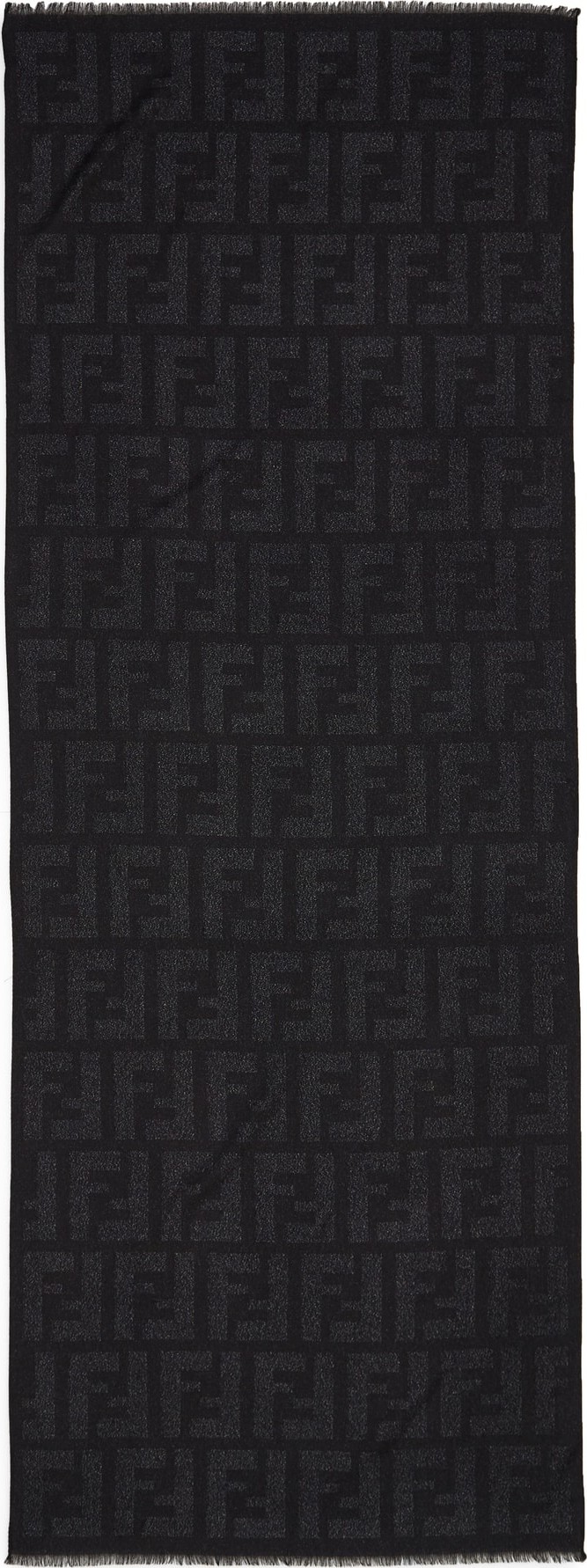 Fendi Macro Logo Wool & Cashmere Blend Stole