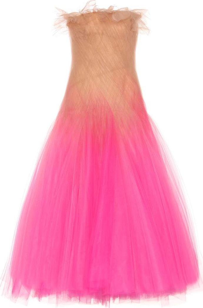 Oscar De La Renta Strapless tulle gown