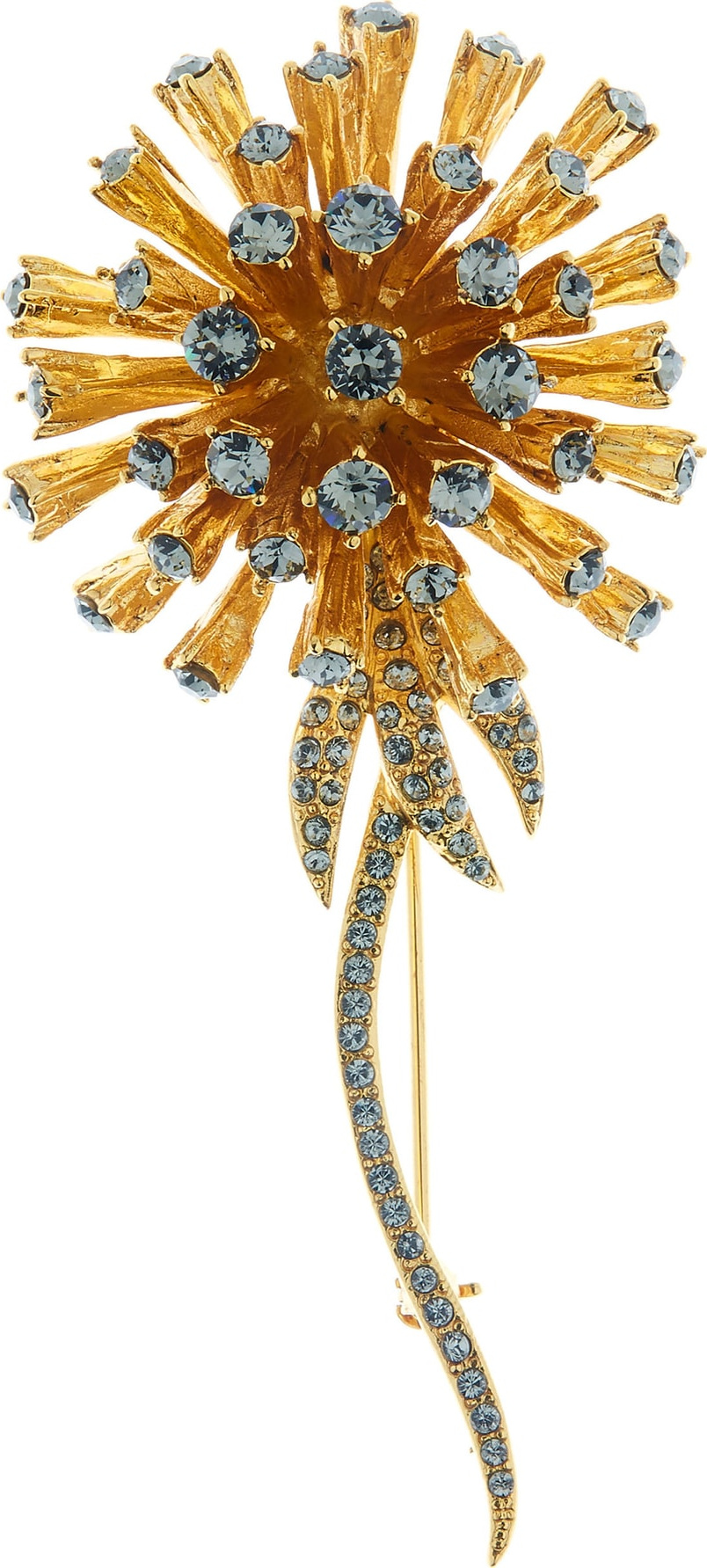 Oscar De La Renta Crystal Dandelion Brooch