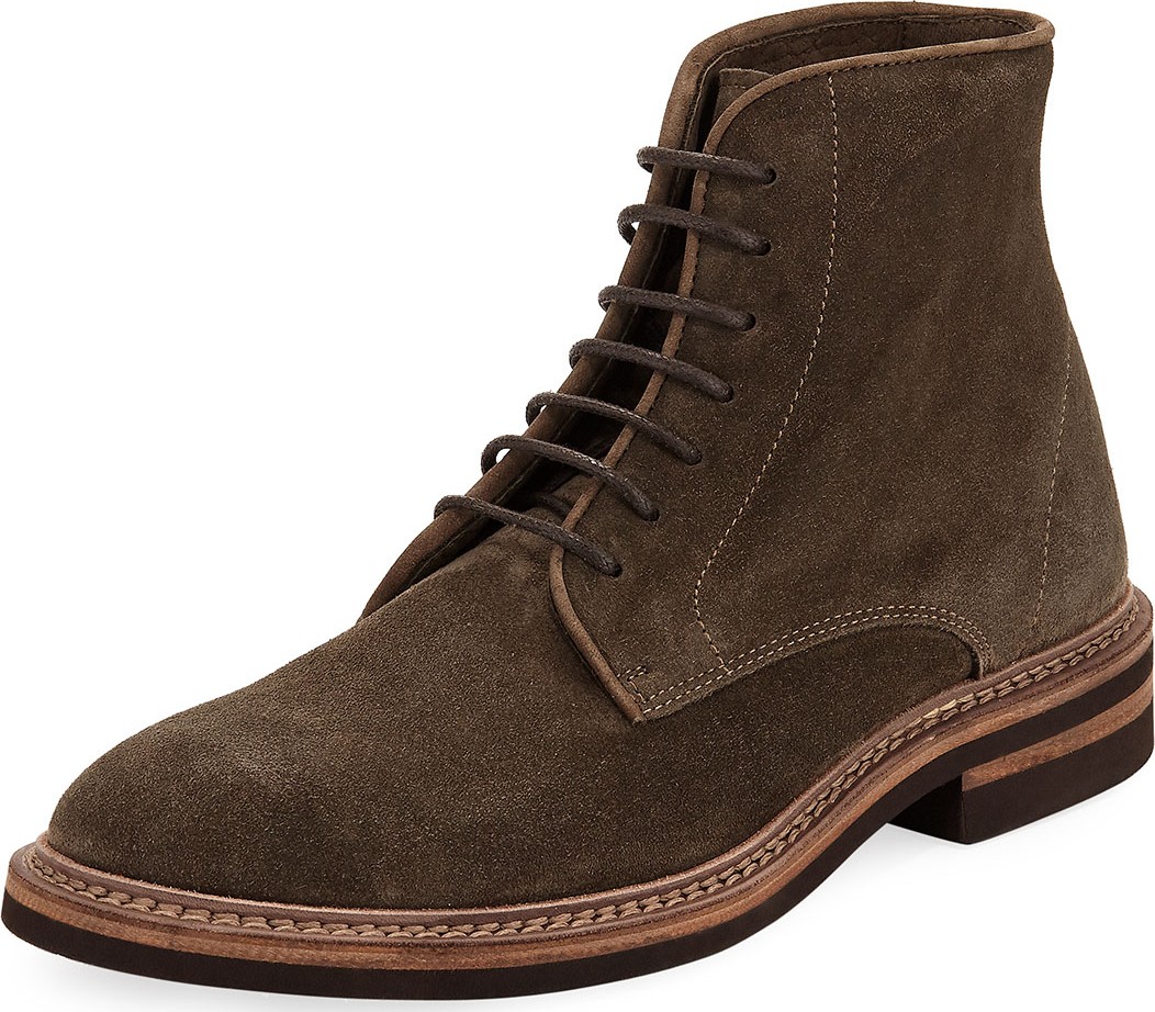 Brunello Cucinelli Kude Suede Lace-Up Boot