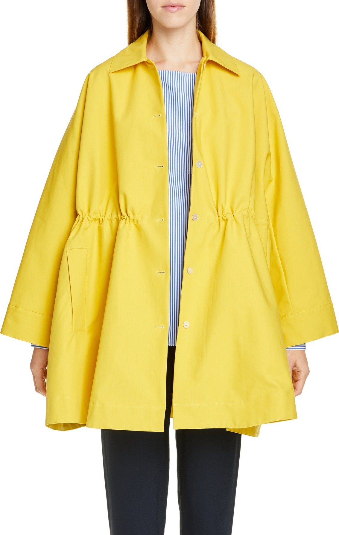 Mansur Gavriel Coated Poplin Drawstring Coat