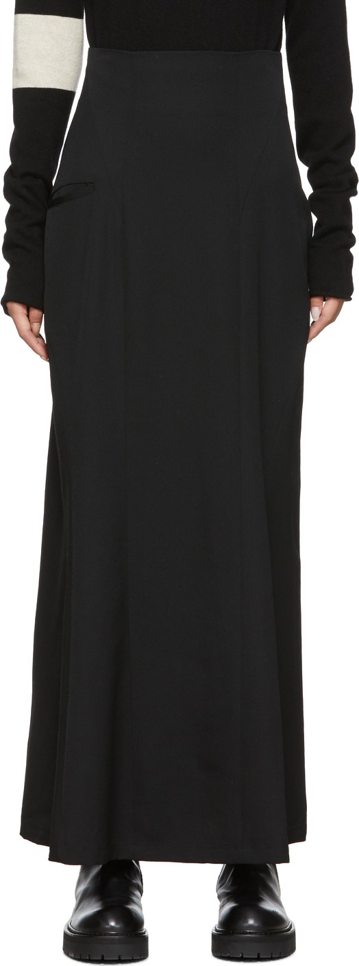 Yohji Yamamoto Black Long Mermaid Skirt