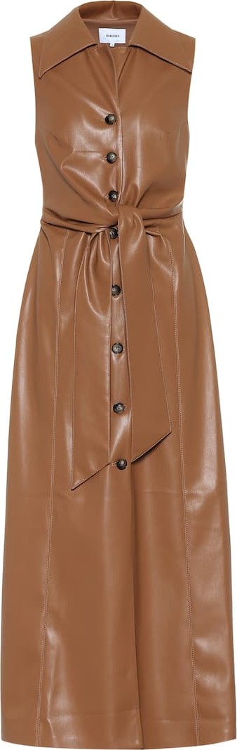 Nanushka Sharma faux leather midi dress
