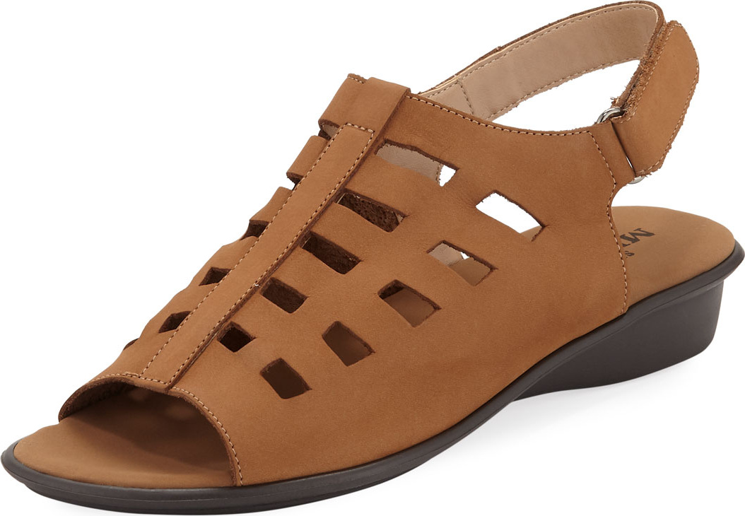 Sesto Meucci Ellia Laser-Cut Nubuck Comfort Sandal