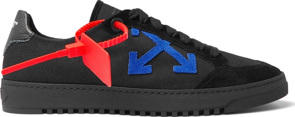 Off White 2.0 Suede-Trimmed Canvas Sneakers