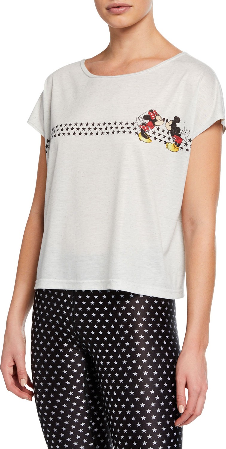 Terez Mickey and Minnie Mouse Printed Top