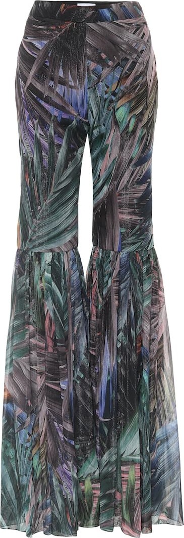 Halpern Printed high-rise flared pants