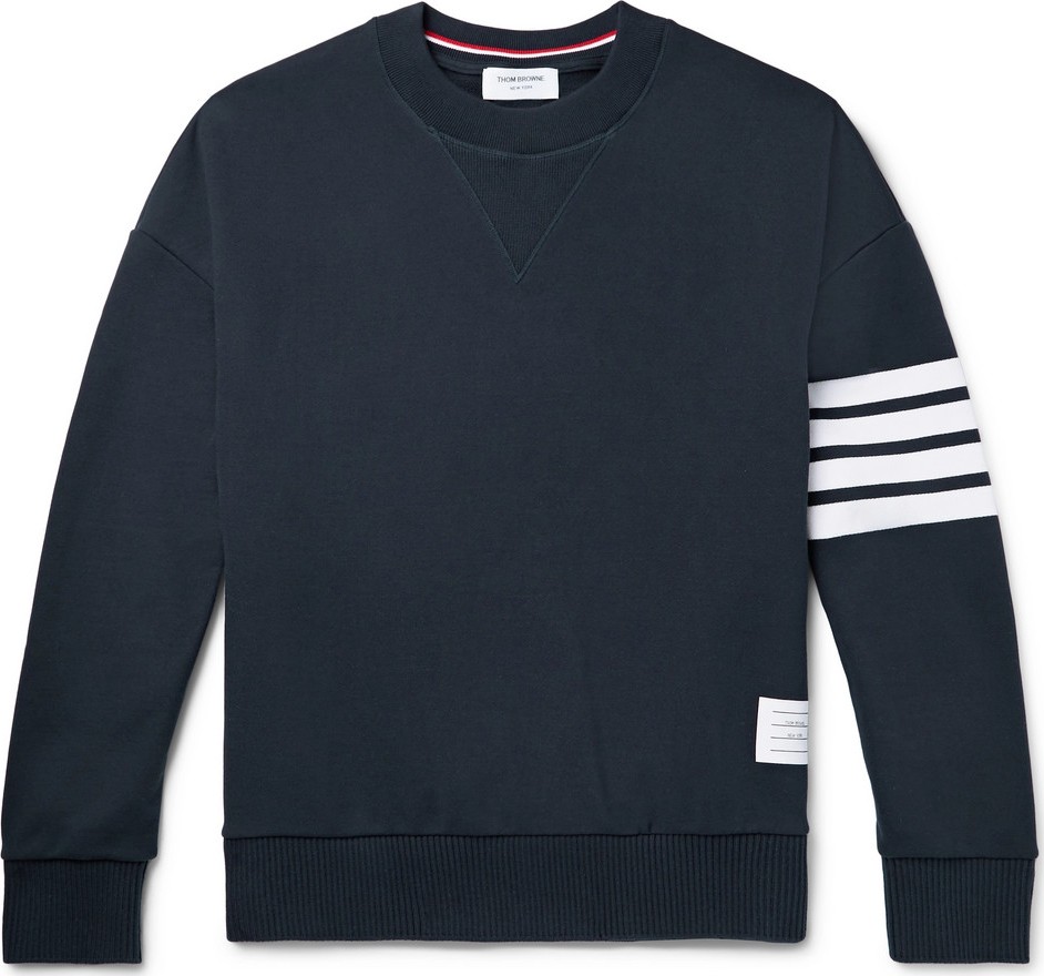 Thom Browne Oversized Striped Loopback Cotton-Jersey Sweatshirt
