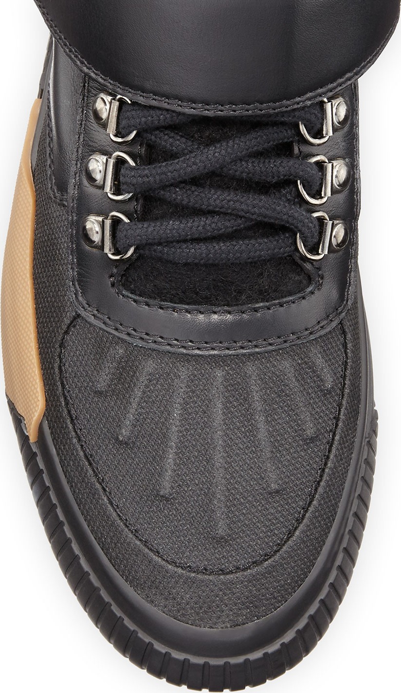 Moncler Cyprien Leather Hiking Boot, Black