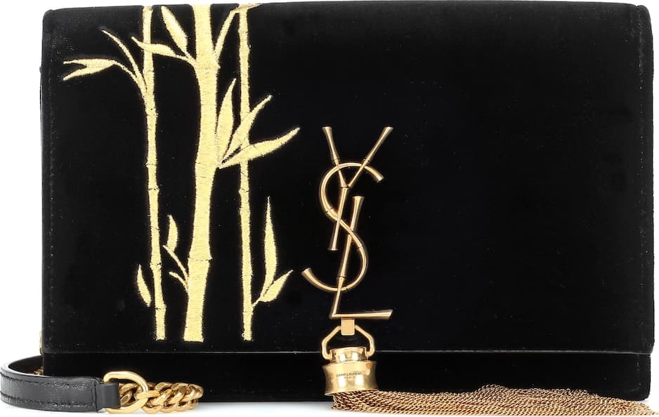 Saint Laurent Kate Tassel velvet shoulder bag