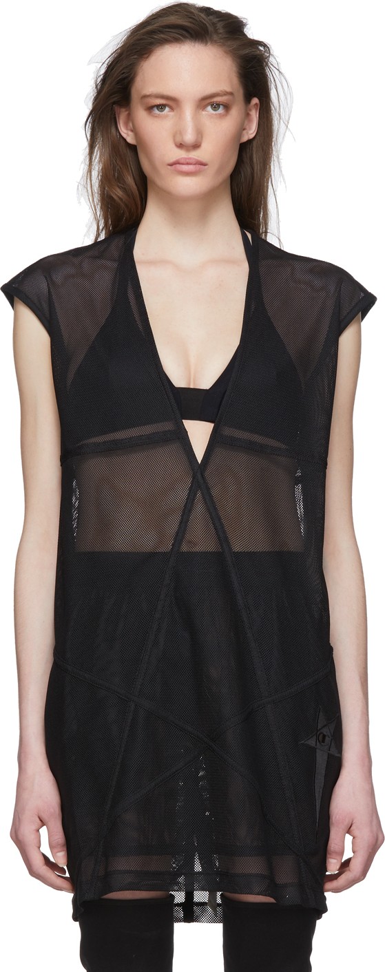 Rick Owens Black Champion Edition Mesh Dylan Tank Top