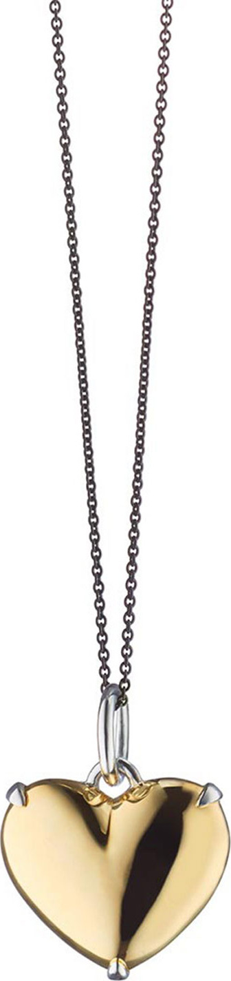 Monica Rich Kosann Two-Tone Heart of Gold Charm Necklace
