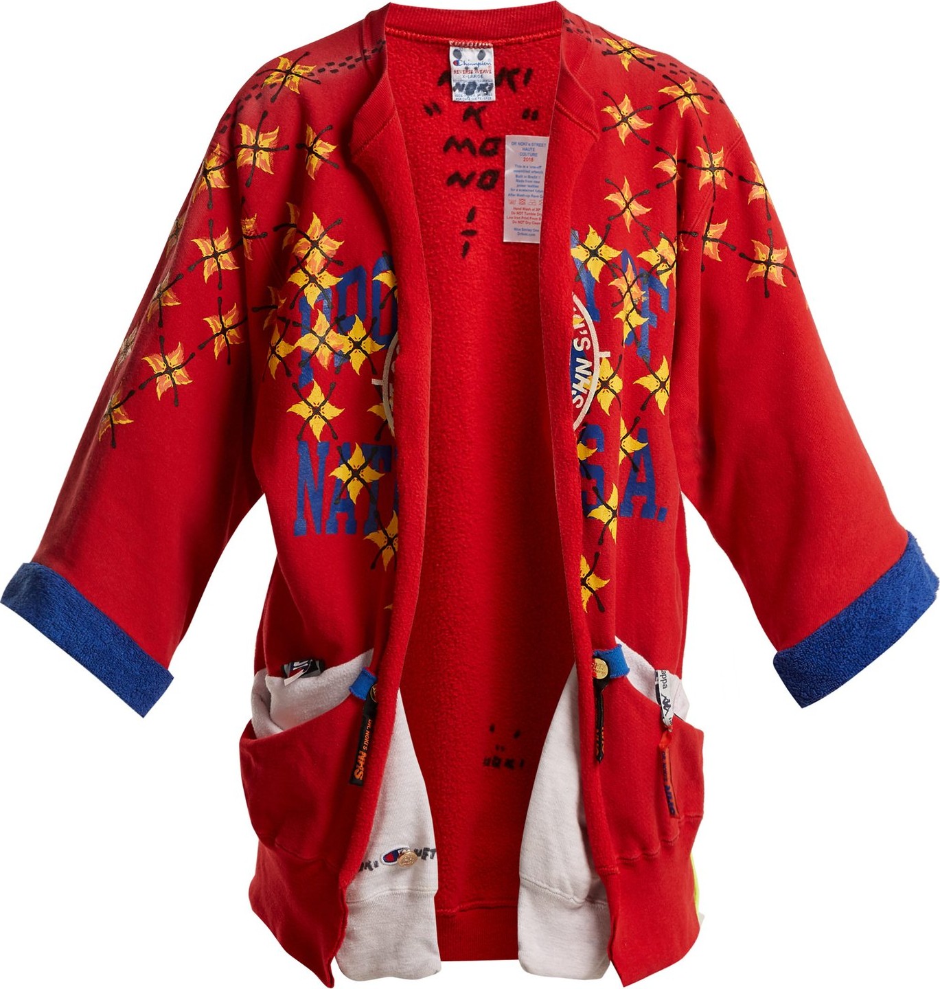 Noki Matchstick-print kimono-style jacket