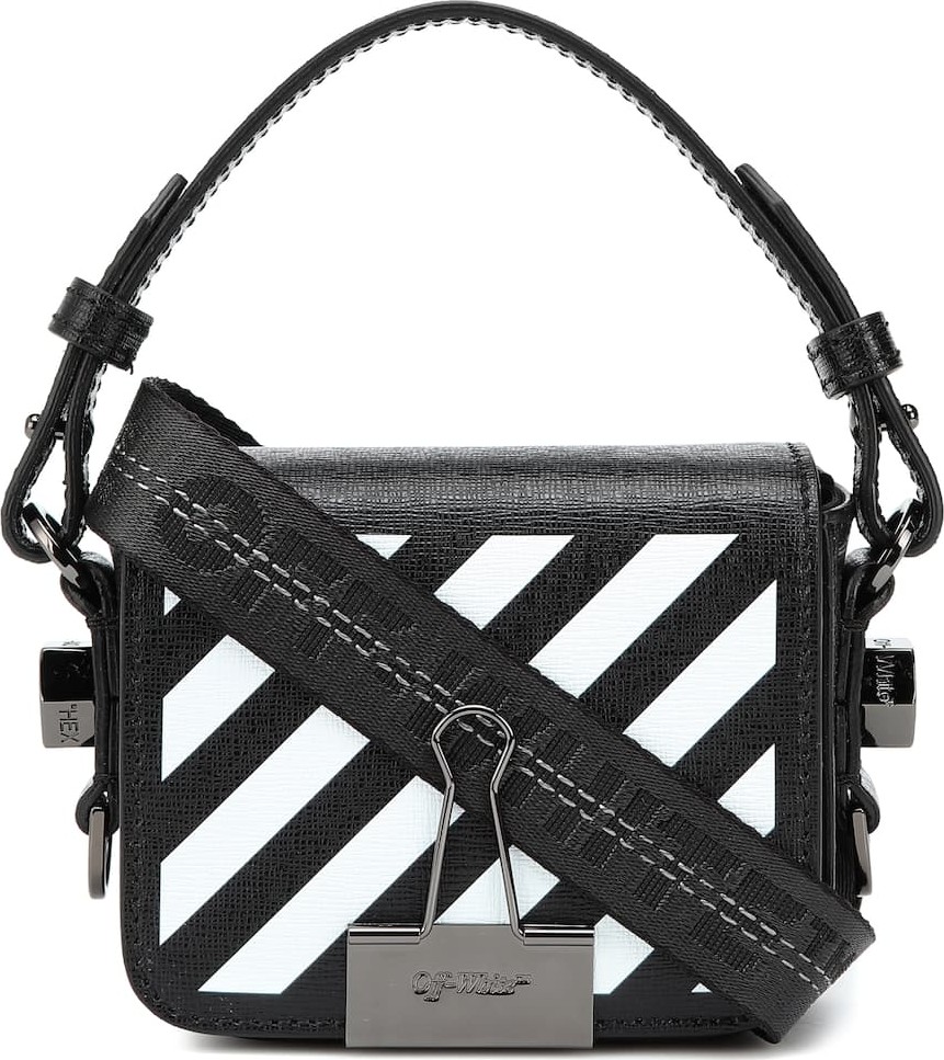 Off White Binder Clip Baby leather shoulder bag