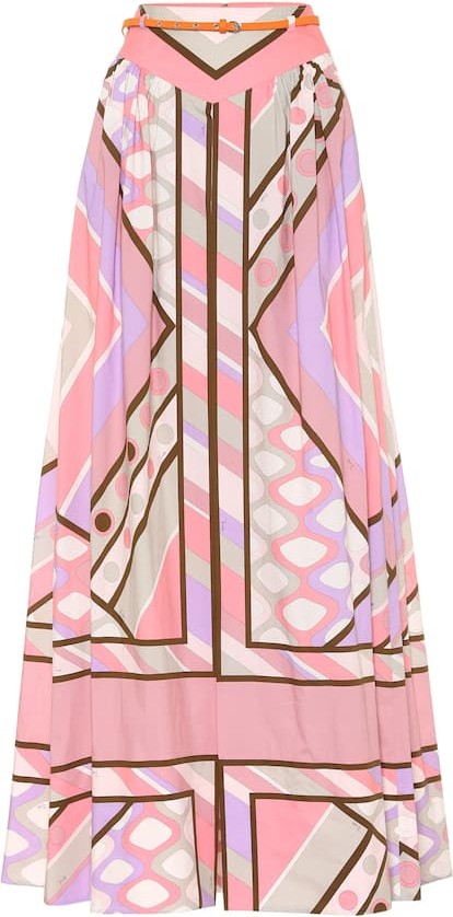 Emilio Pucci Printed stretch-cotton maxi skirt