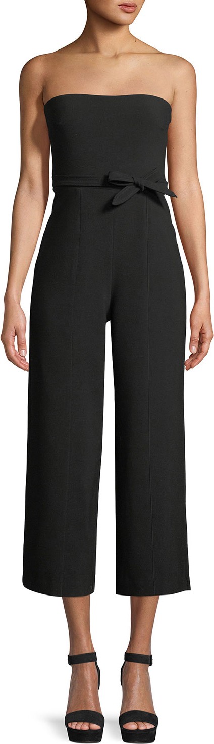 LIKELY Isla Strapless Tie-Waist Cropped Jumpsuit