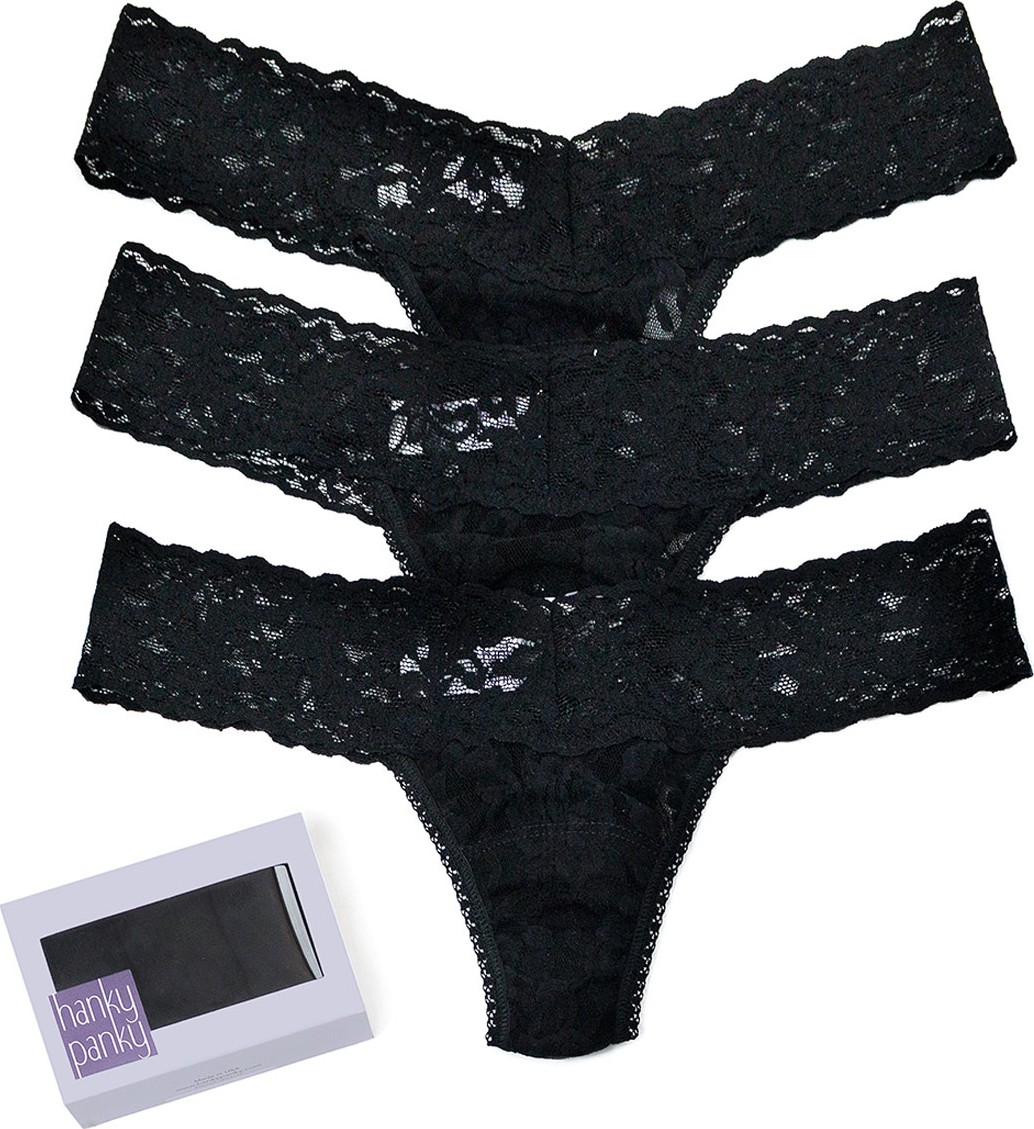 Hanky Panky Three-Pack Low-Rise Signature Lace Thong