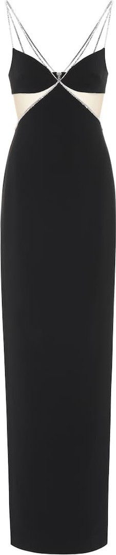 David Koma Embellished stretch-crêpe gown