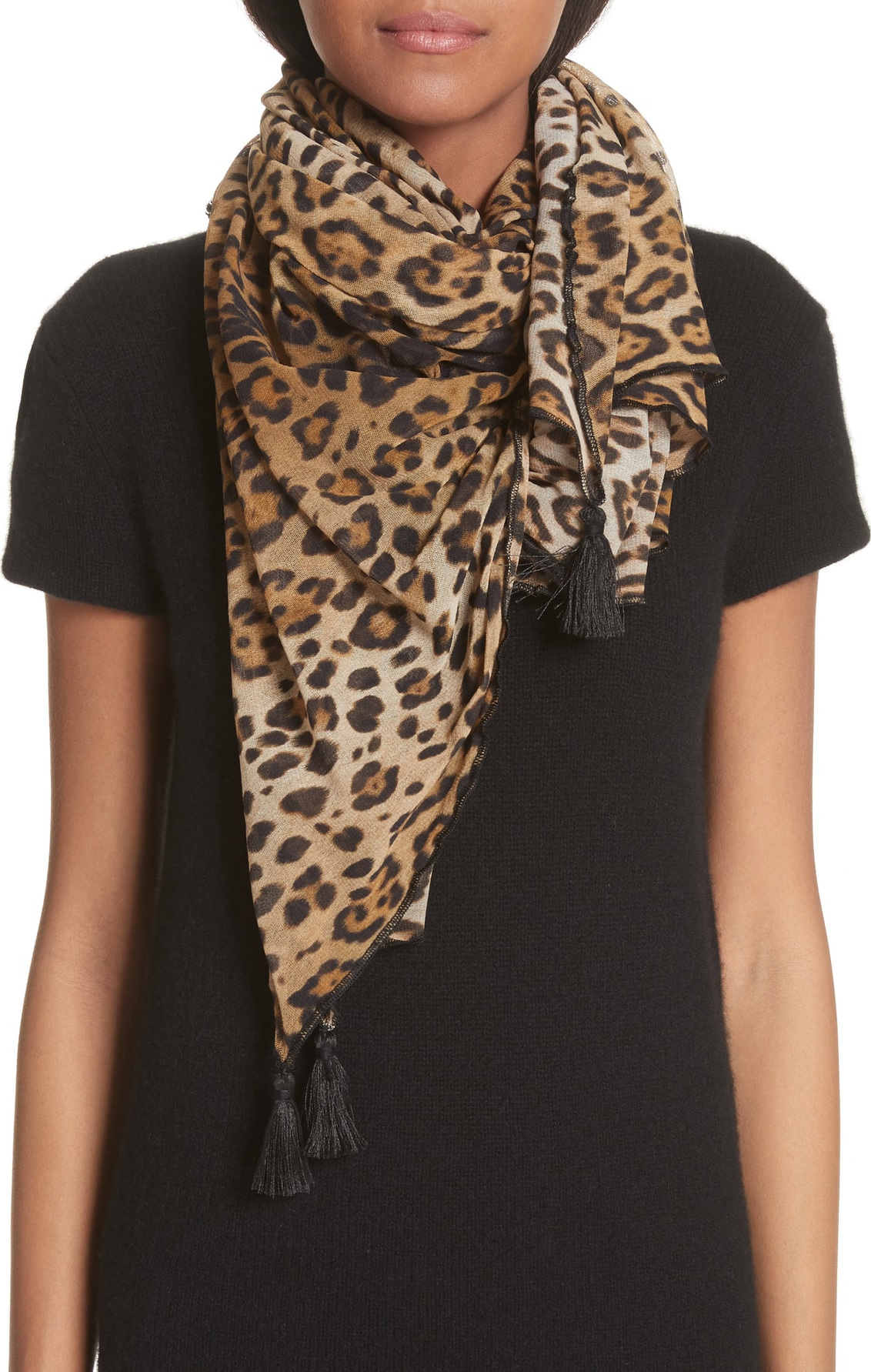 Fuzzi Leopard Print Scarf