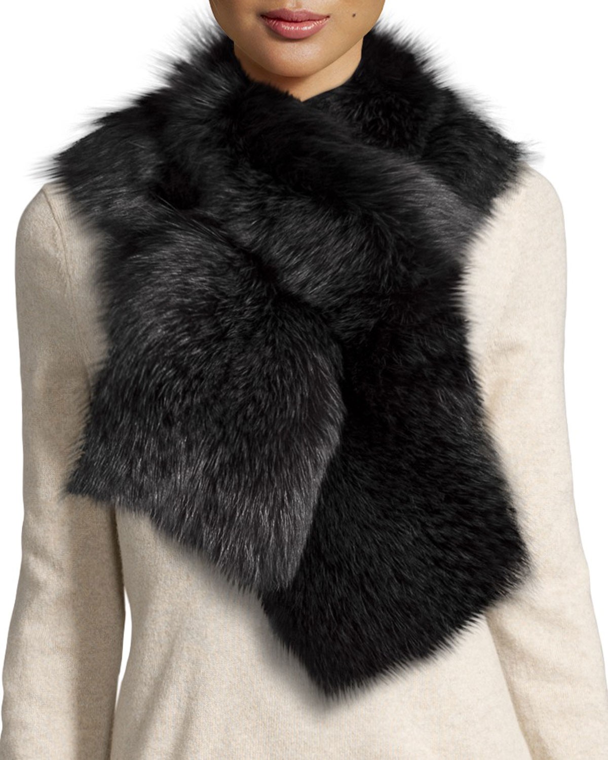 Il Borgo Fox Fur Pull-Through Scarf