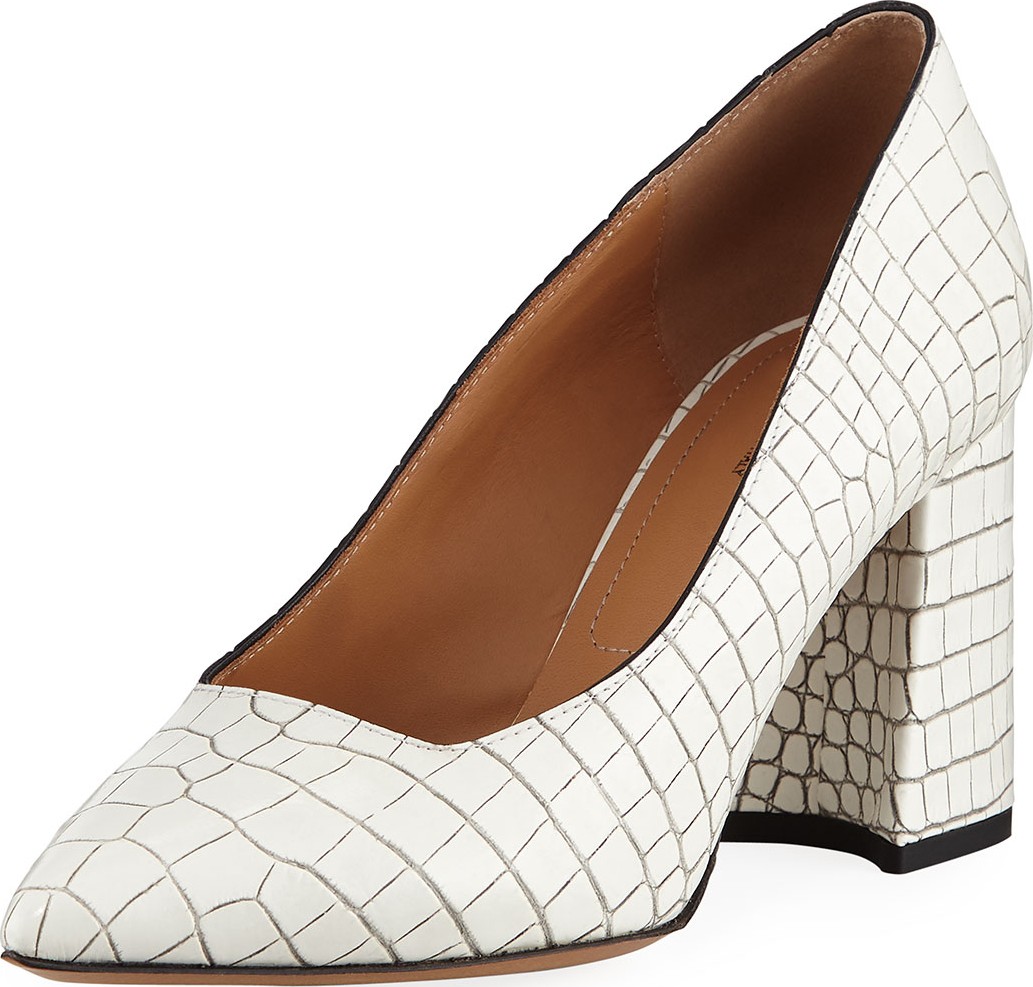 Dries Van Noten Snake-Embossed Leather Pumps