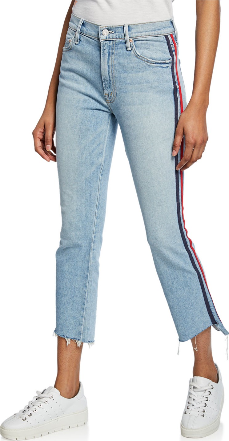 MOTHER The Inside Crop Step Fray with Racer Stripes