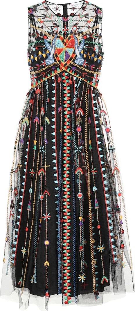 RED Valentino Embroidered tulle dress