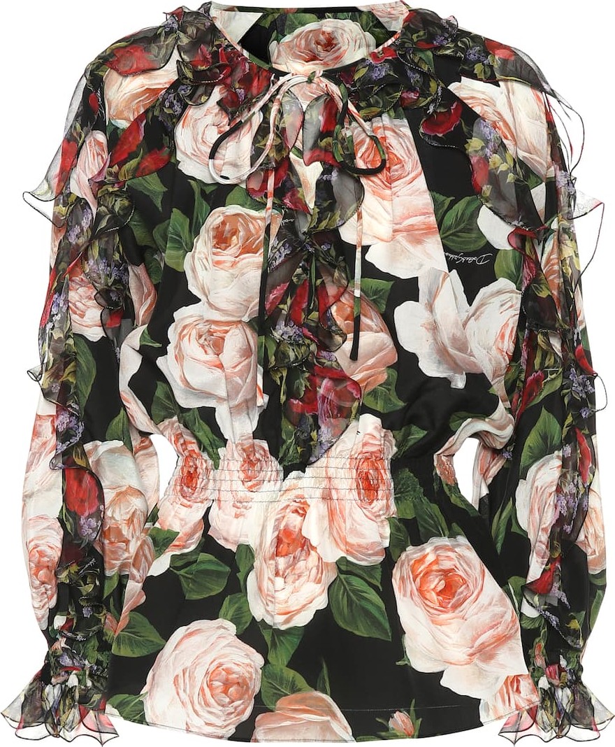 Dolce & Gabbana Floral-printed silk blouse