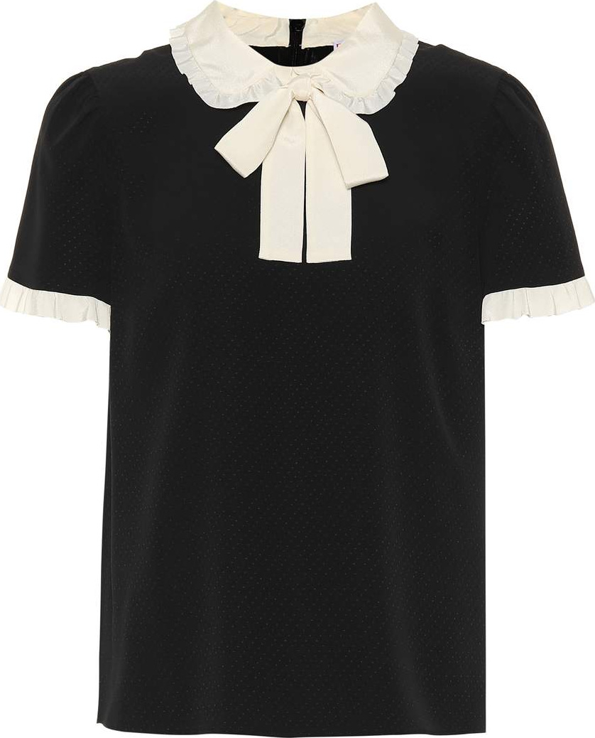 RED Valentino Silk-blend crêpe di chine top