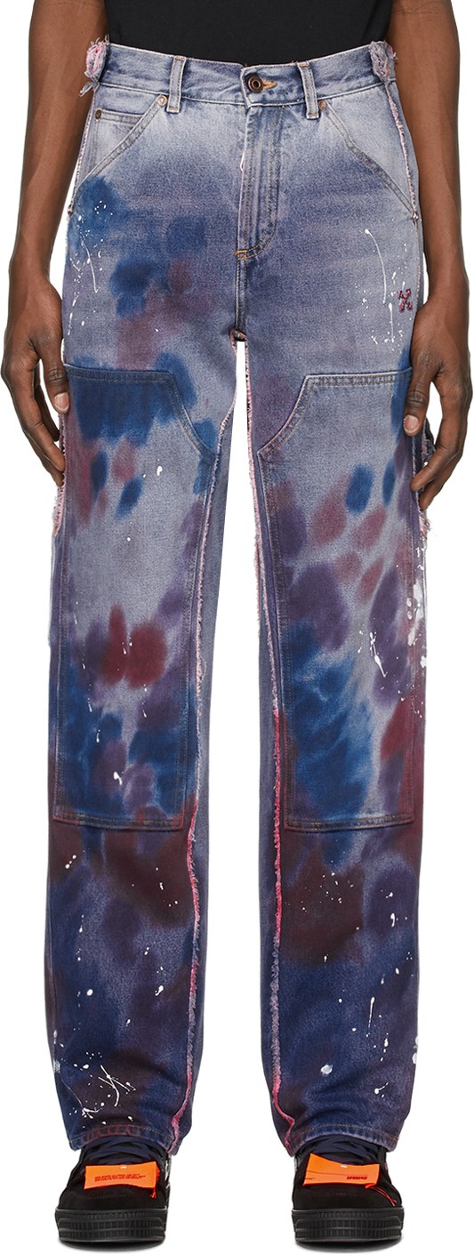 Off White Purple Reconstructed Carpenter Jeans