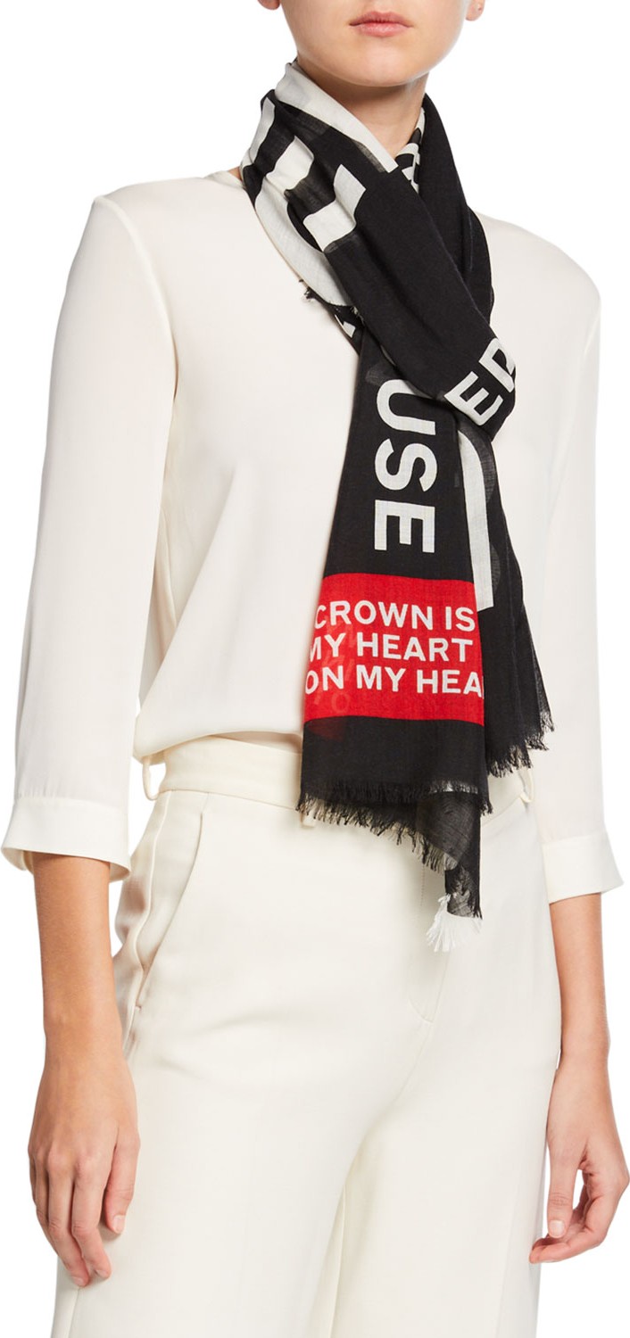 Burberry London England Logo Text Rectangular Gauze Scarf