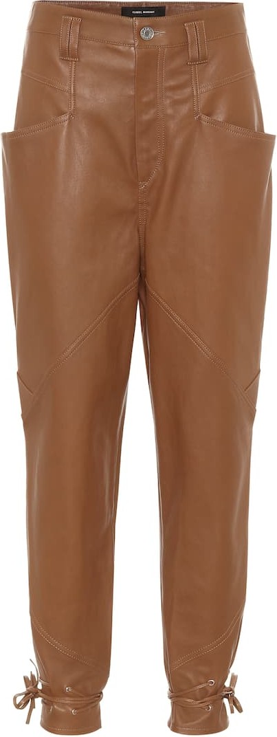 Isabel Marant Badeloisa leather carrot pants