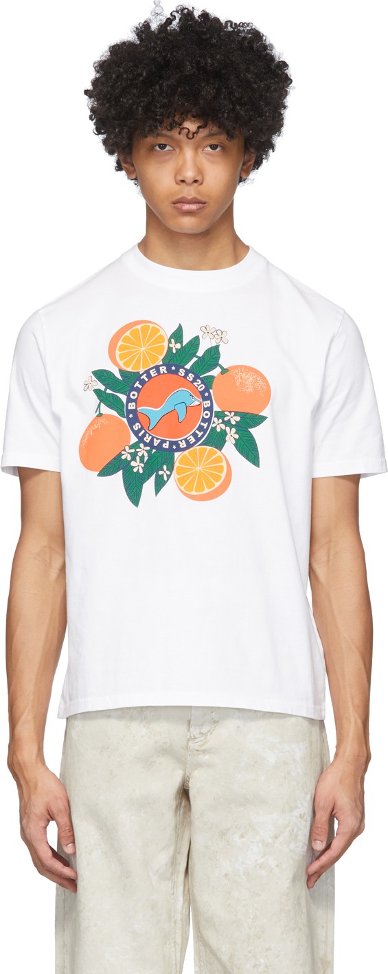 Botter White Orange Silkscreen Print T-Shirt