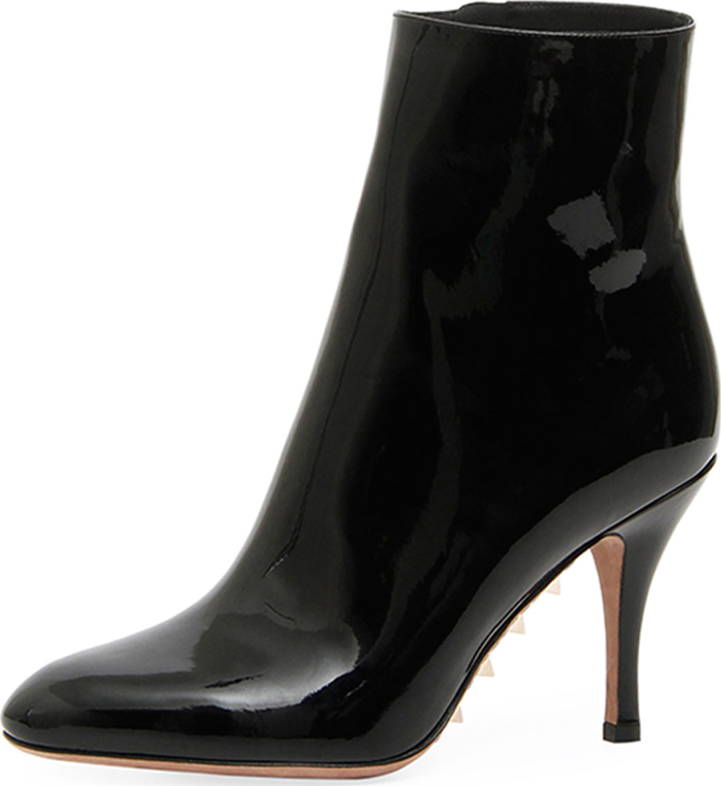 Valentino Killer Studs Patent Stretch Booties