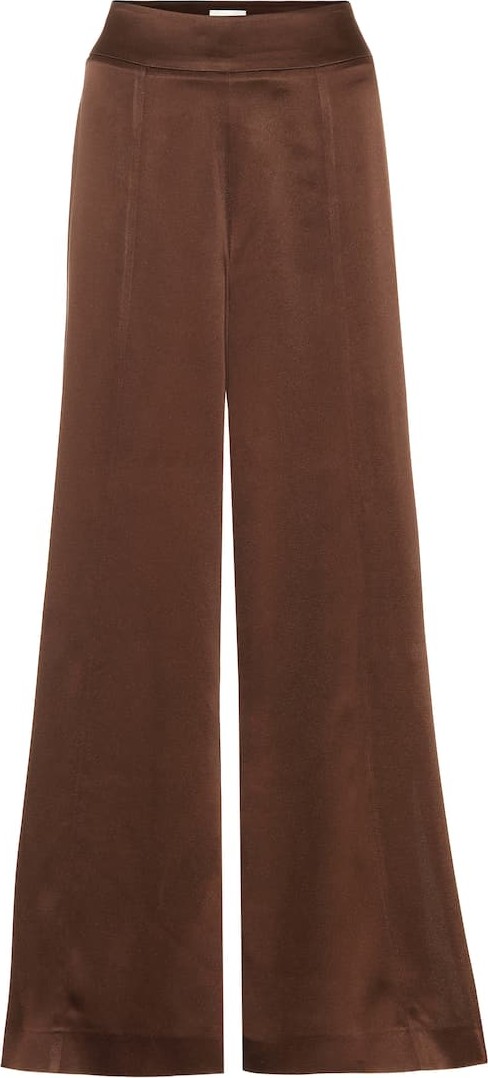 Arje Naia high-rise wide-leg satin pants
