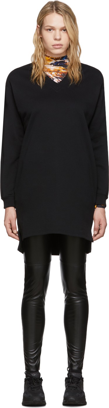 KENZO Black Logo Sweatshirt Dress