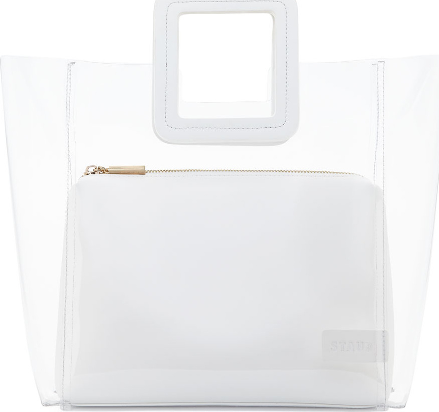 Staud Shirley PVC and Leather Tote Bag