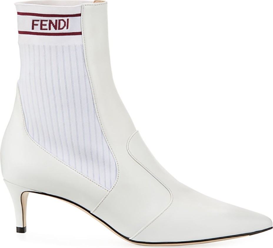 Fendi White Rockoko Ankle Boots
