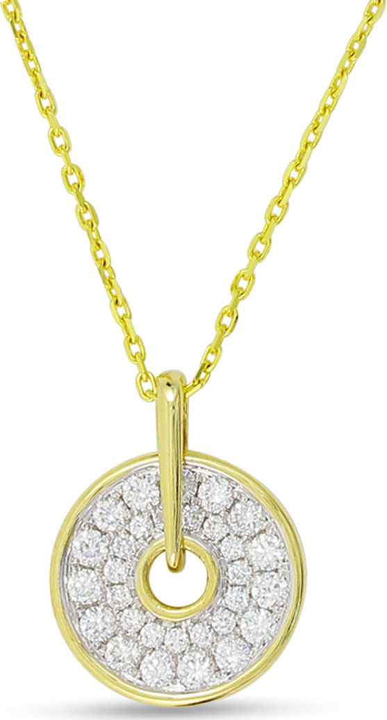 Frederic Sage Spinning Disc 18K Gold Necklace with Diamonds