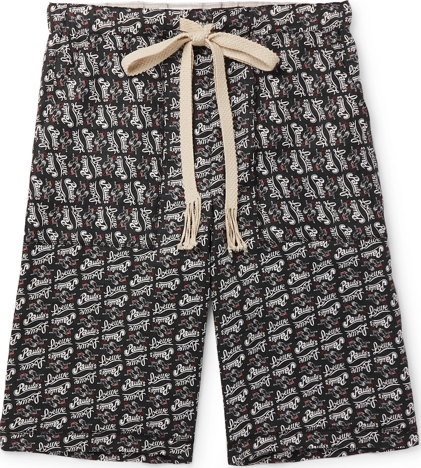 LOEWE + Paula's Ibiza Wide-Leg Printed Linen Shorts