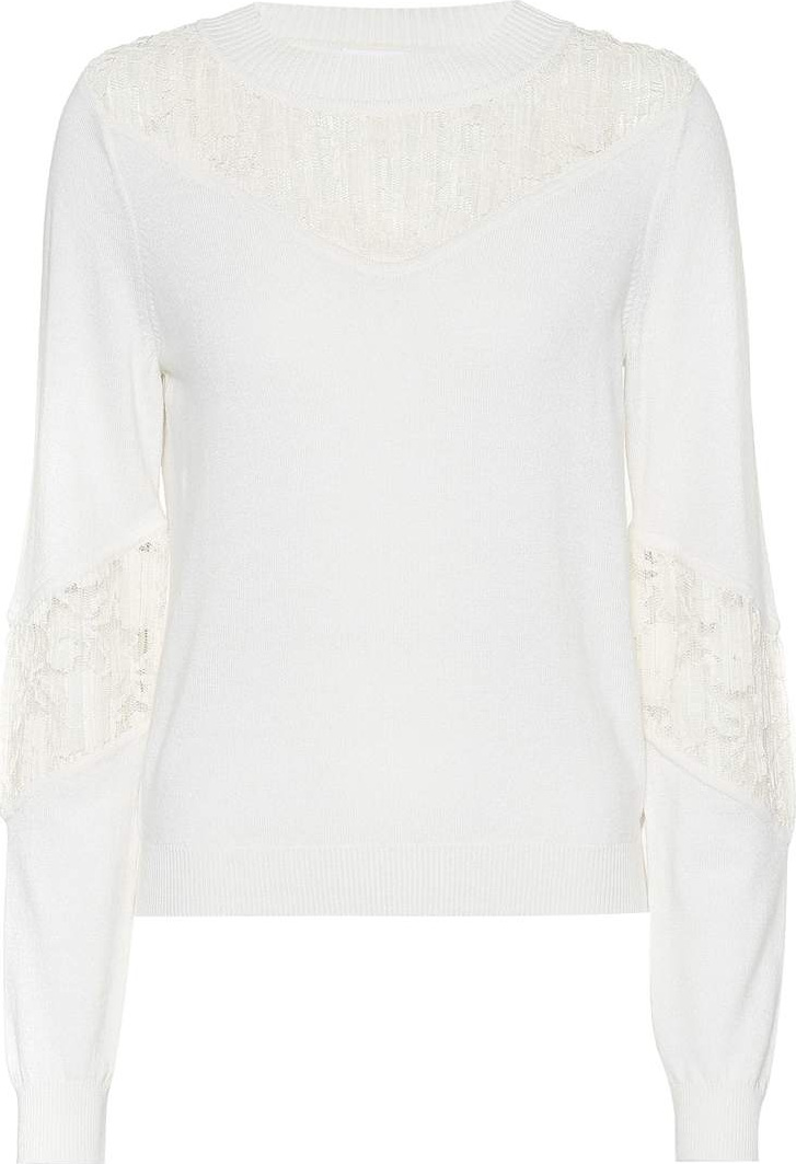 See By Chloé Lace wool and cotton sweater