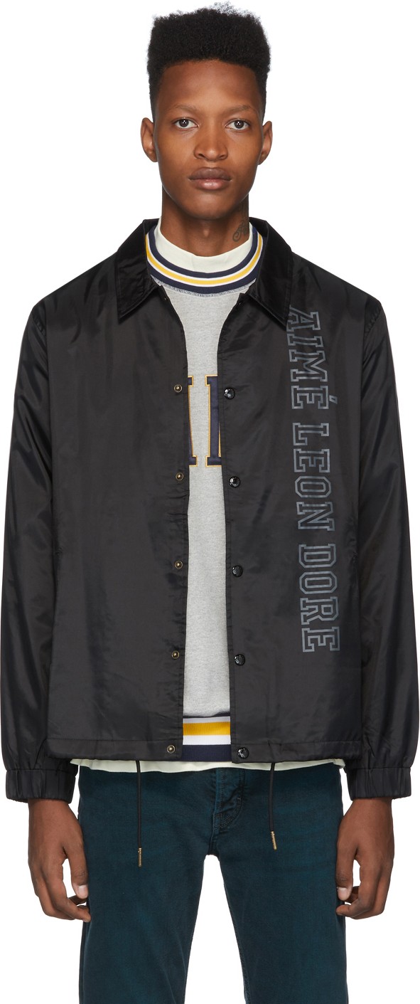 Aimé Leon Dore Black Letterman Coach Jacket