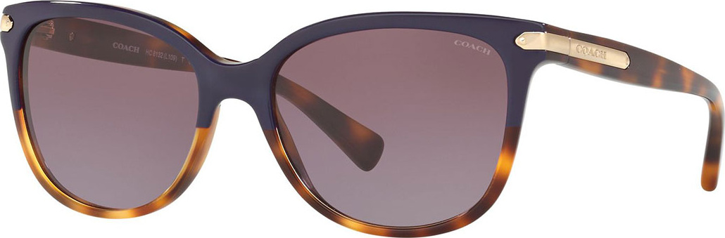 COACH Cat-Eye Sunglasses w/ Logo Plate Temples