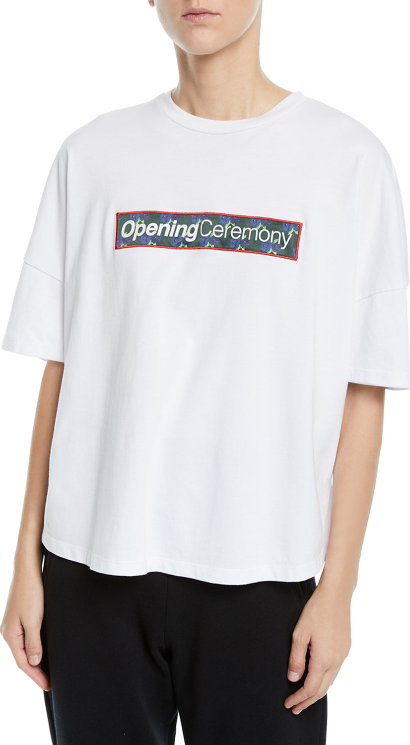 Opening Ceremony Oversized Boxy Logo Cinched-Back Tee
