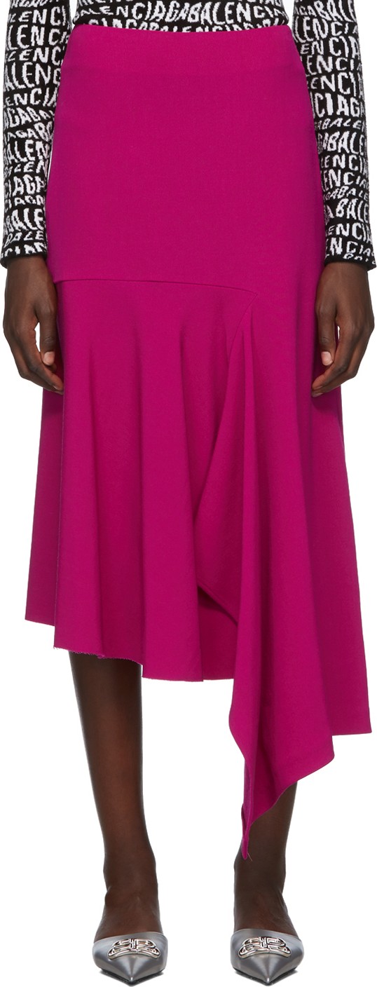 Balenciaga Pink Godet Drape Skirt