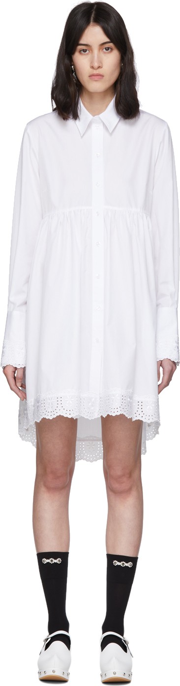 Simone Rocha White Poplin Frock Shirt Simone Rocha White Poplin Frock Shirt