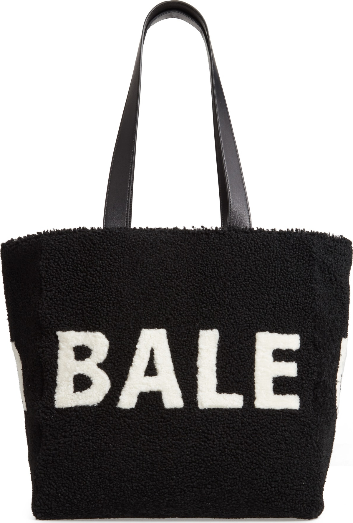 Balenciaga Logo Genuine Shearling Tote